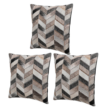 Hilason  Cowhide Leather Hair-On Patchwork Cushion Pillow Cover